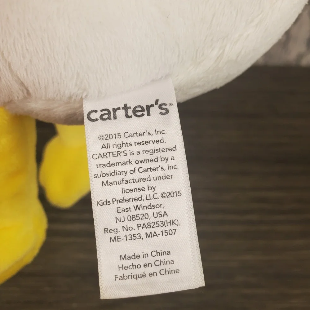 Carter's Seagull Plush Bird‎ Baby Toy White Yellow Gray Stuffed Animal Lovey 9
